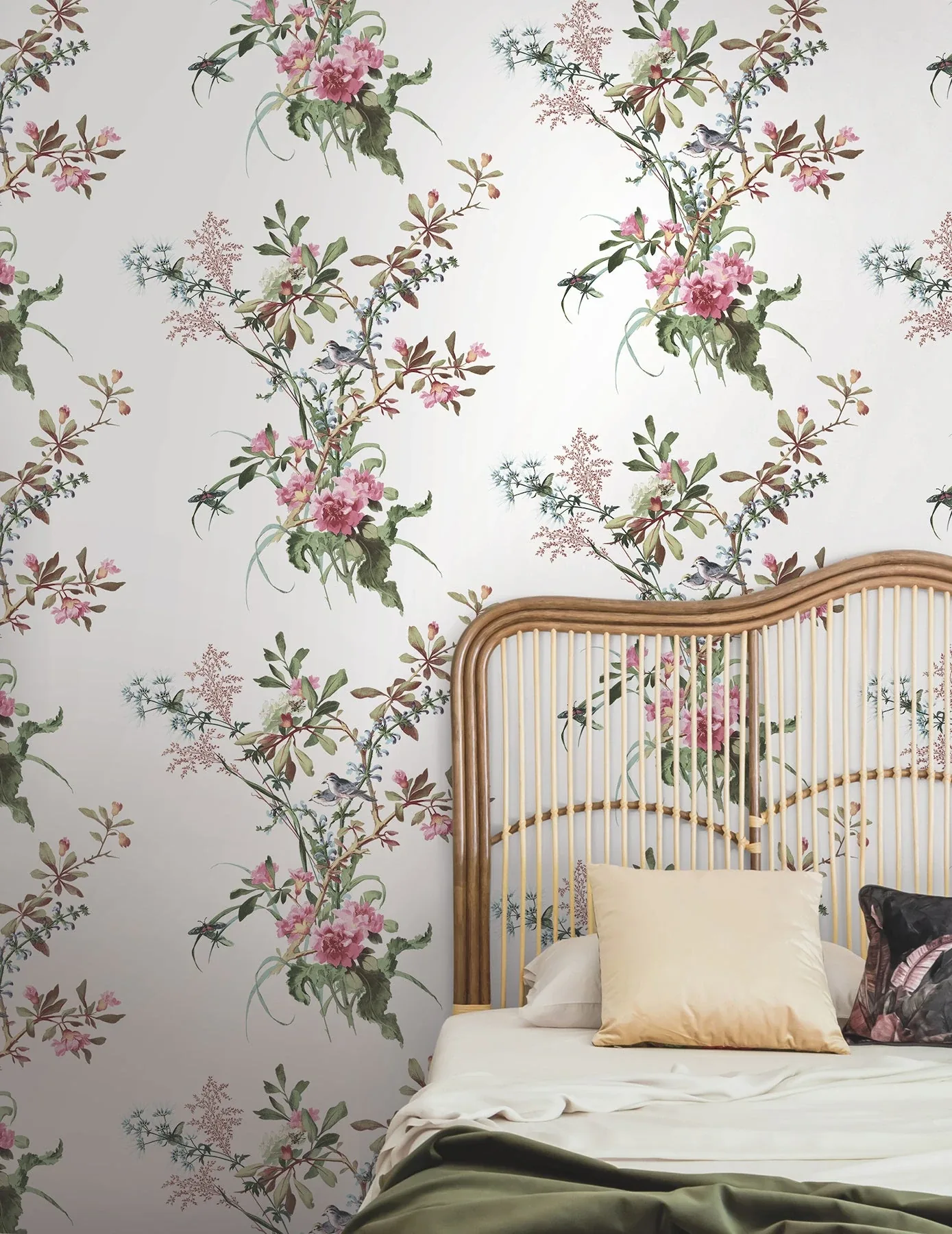 York Wallcoverings Wild Flowers Rose Peel & Stick Wallpaper - SKU PSW1366RL