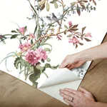 York Wallcoverings Wild Flowers Rose Peel & Stick Wallpaper - SKU PSW1366RL