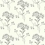York Wallcoverings Wildflower Black & White Wallpaper - SKU ME1515