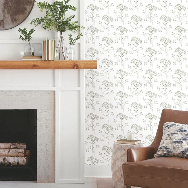 York Wallcoverings Wildflower Green Wallpaper - SKU PSW1503RL
