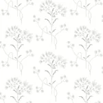 York Wallcoverings Wildflower Grey Wallpaper - SKU PSW1502RL