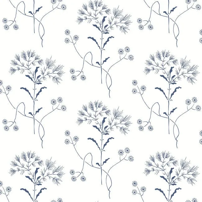 York Wallcoverings Wildflower Navy Wallpaper - SKU PSW1504RL