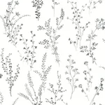York Wallcoverings Wildflower Sprigs Black & White Peel & Stick Wallpaper - SKU PSW1522RL
