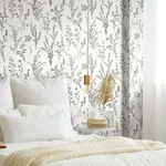York Wallcoverings Wildflower Sprigs Black & White Wallpaper - SKU FH4026