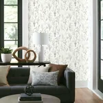 York Wallcoverings Wildflower Sprigs Black & White Wallpaper - SKU FH4026