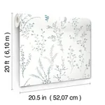 York Wallcoverings Wildflower Sprigs Blue & Green Peel & Stick Wallpaper - SKU PSW1523RL