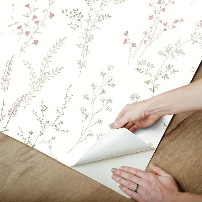 York Wallcoverings Wildflower Sprigs Multicolor Peel & Stick Wallpaper - SKU PSW1524RL