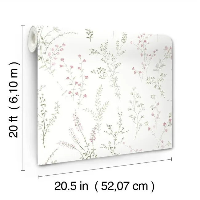 York Wallcoverings Wildflower Sprigs Multicolor Peel & Stick Wallpaper - SKU PSW1524RL