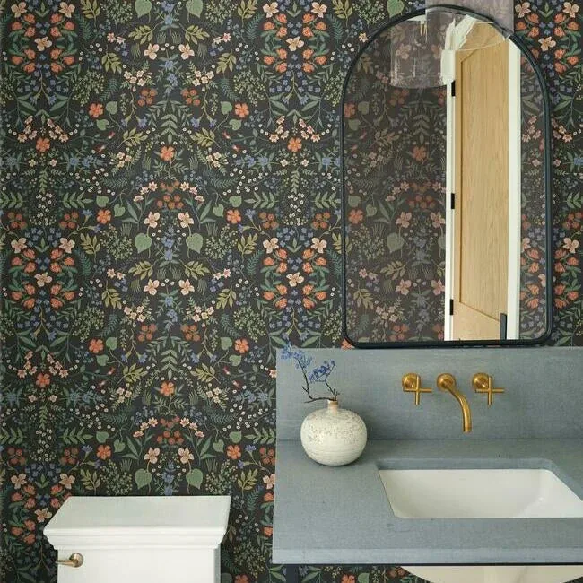 York Wallcoverings Wildwood Black Wallpaper - SKU RI5158