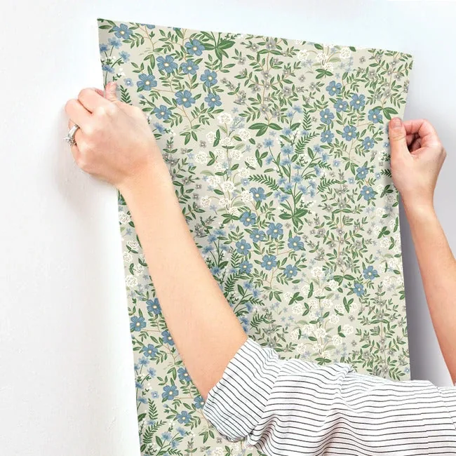 York Wallcoverings Wildwood Garden Beige & Green Wallpaper - SKU RP7375