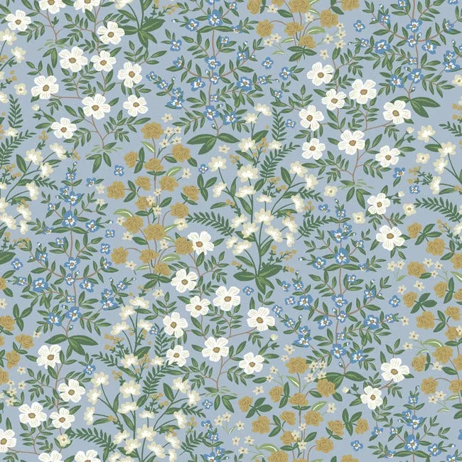 RP7379 | Wildwood Garden Blue & White Wallpaper