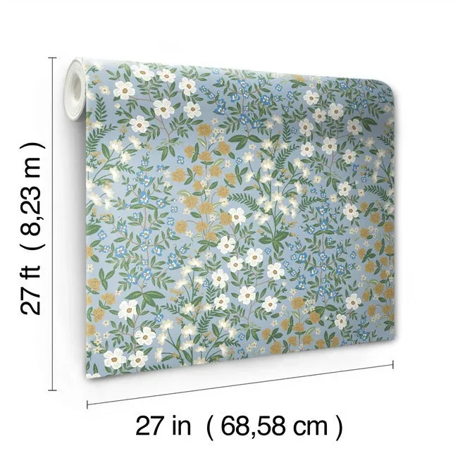 York Wallcoverings Wildwood Garden Blue & White Wallpaper - SKU RP7379