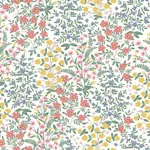 York Wallcoverings Wildwood Garden White & Pink Wallpaper - SKU RP7377