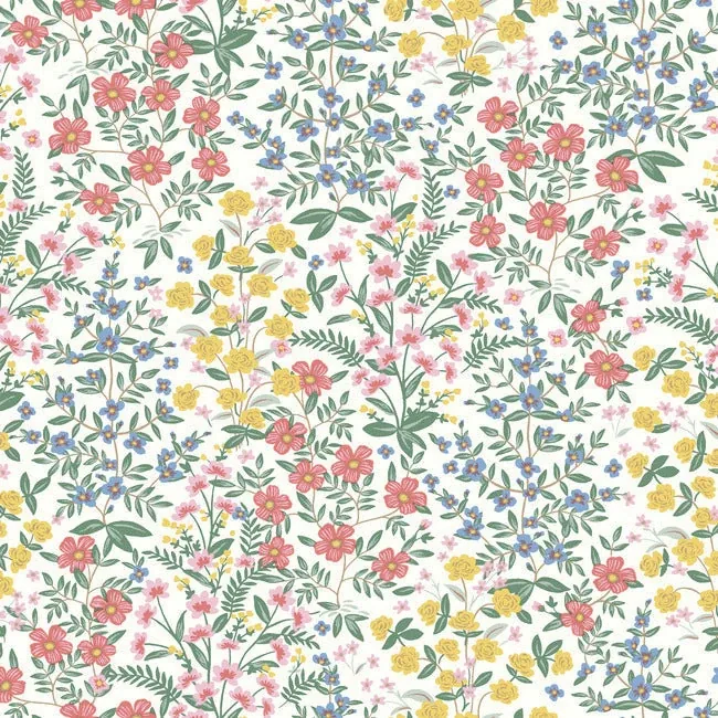 York Wallcoverings Wildwood Garden White & Pink Wallpaper - SKU RP7377