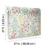 York Wallcoverings Wildwood Garden White & Pink Wallpaper - SKU RP7377