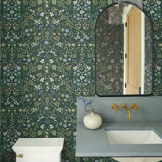 York Wallcoverings Wildwood Hunter Green Wallpaper - SKU RI5156