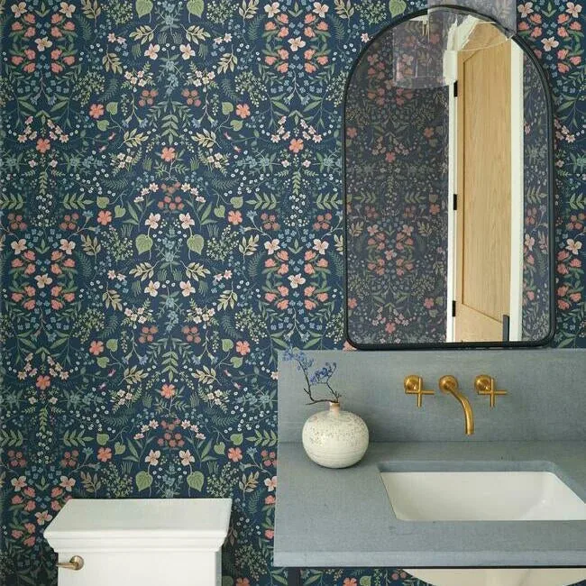 York Wallcoverings Wildwood Navy Wallpaper - SKU RI5154