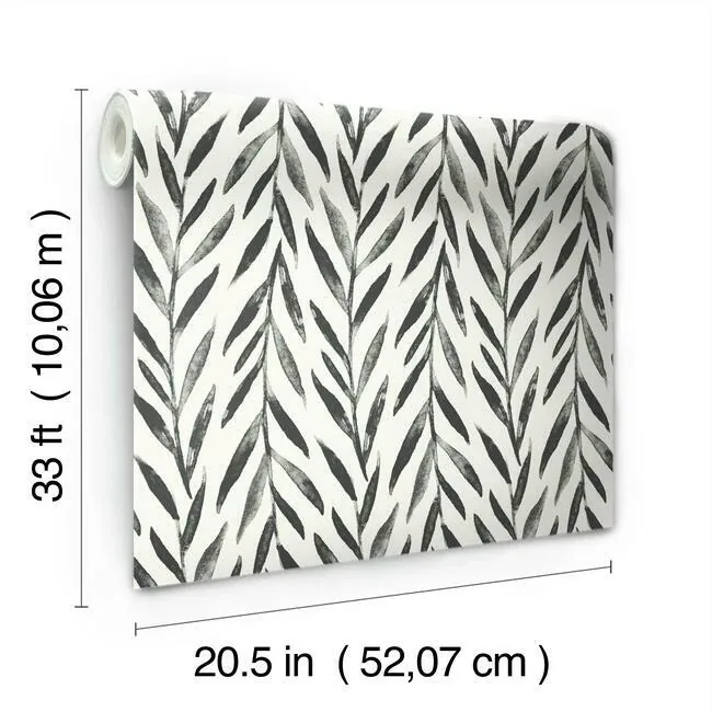 York Wallcoverings Willow Black Wallpaper | Wallpaper Twins York Wallcoverings Willow Black Wallpaper - SKU MK1136