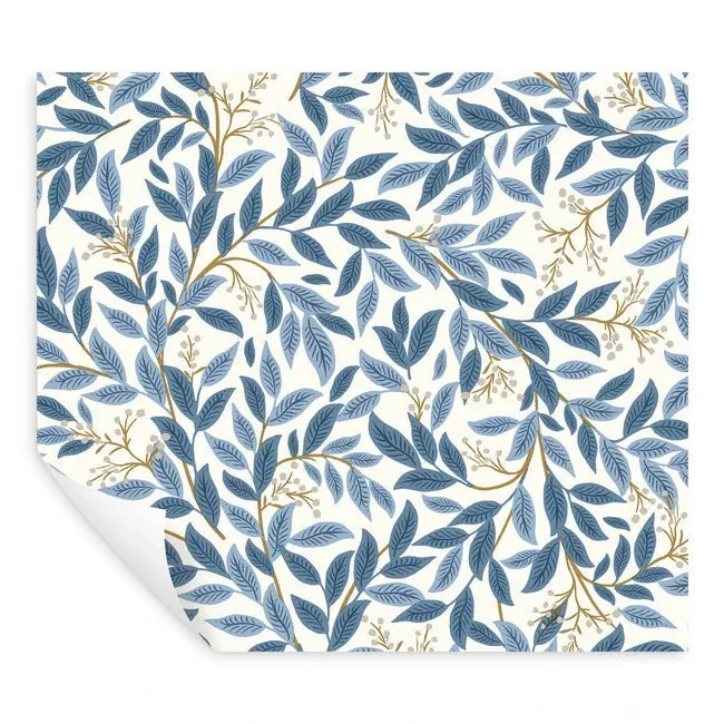 York Wallcoverings Willowberry Blue & White Peel & Stick Wallpaper - SKU PSW1469RL