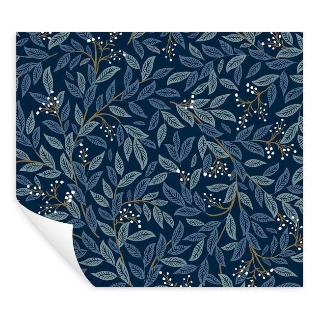 York Wallcoverings Willowberry Navy Peel & Stick Wallpaper - SKU PSW1470RL