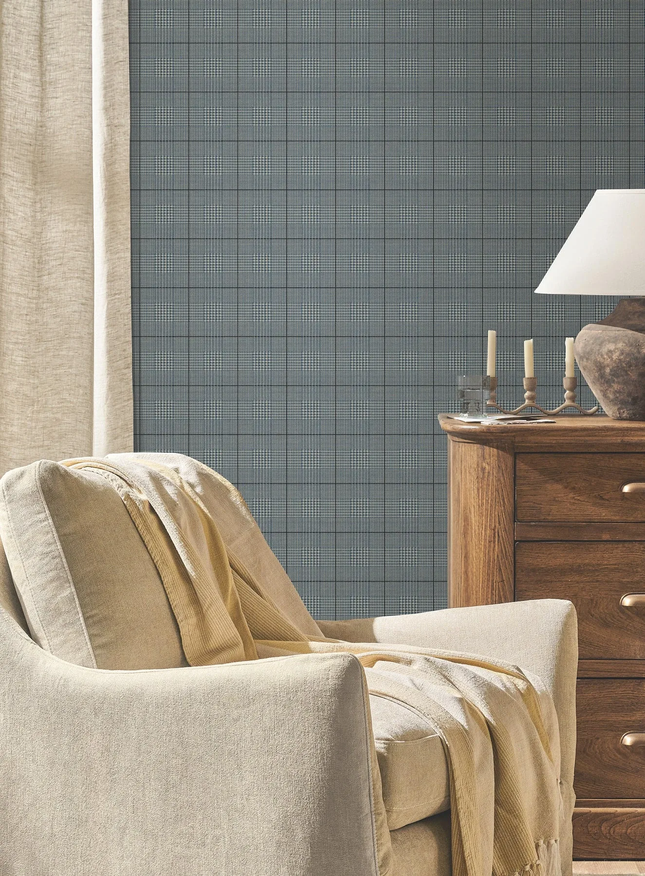 York Wallcoverings Windsor Blue Wallpaper - SKU MF4785