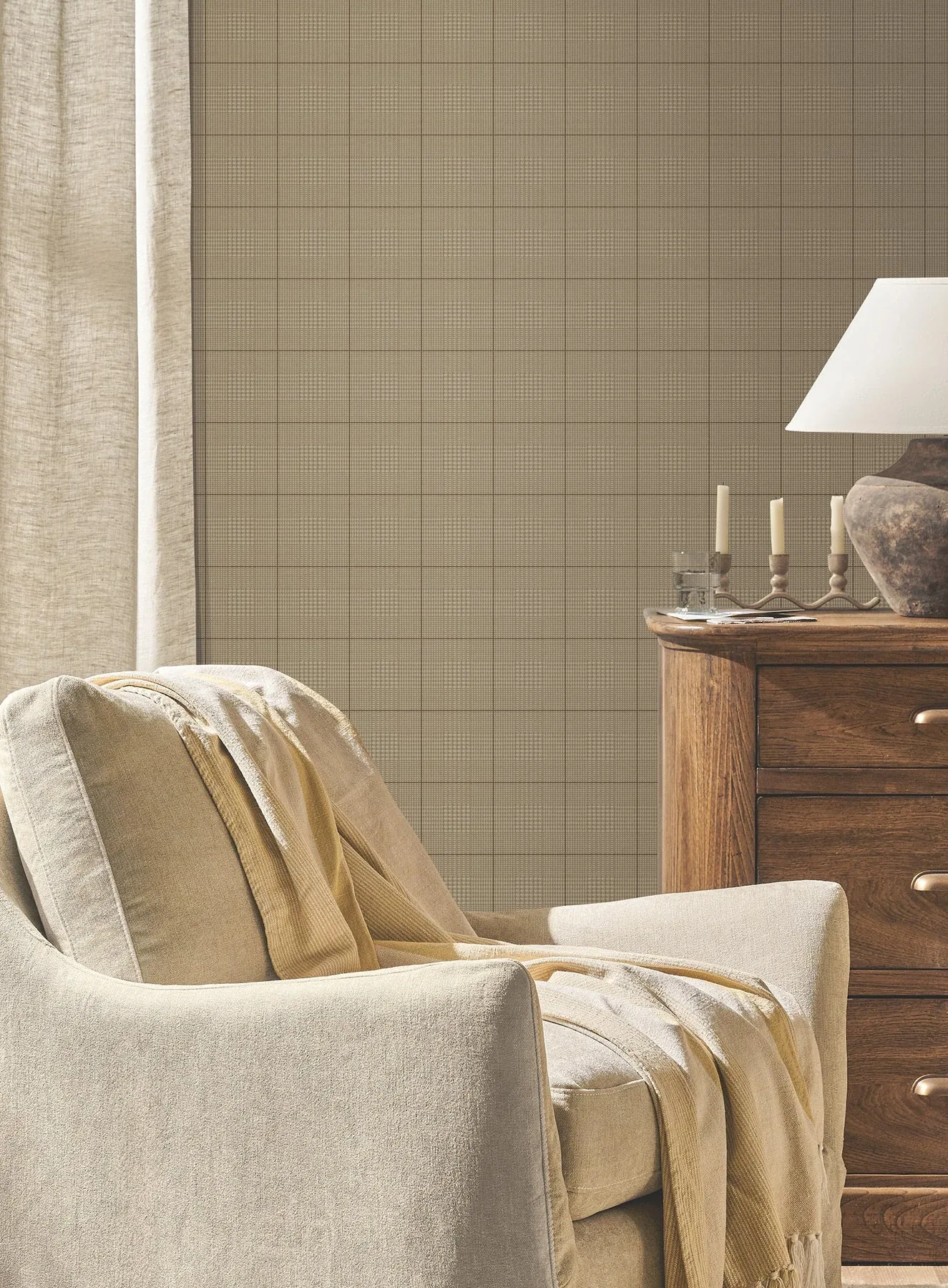 York Wallcoverings Windsor Mocha Wallpaper - SKU MF4781