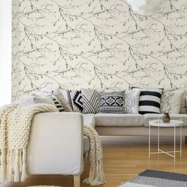 York Wallcoverings Winter Branches White Wallpaper | Wallpaper Twins York Wallcoverings Winter Branches White Wallpaper - SKU NR1524