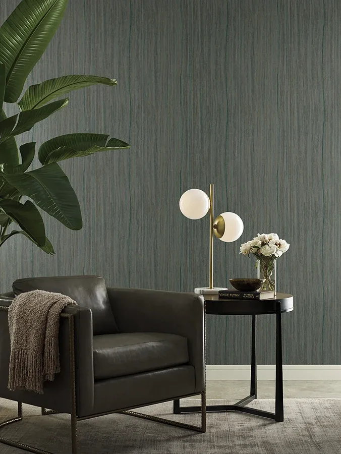 York Wallcoverings Wistman Stripe Teal Wallpaper - SKU SI25715