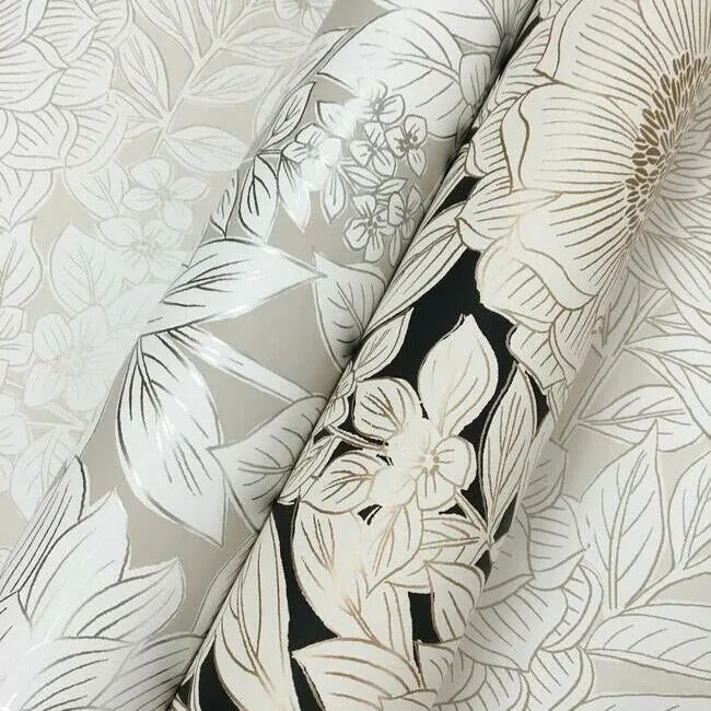York Wallcoverings Wood Block Blooms Cream Wallpaper | Wallpaper Twins York Wallcoverings Wood Block Blooms Cream Wallpaper - SKU BW3921
