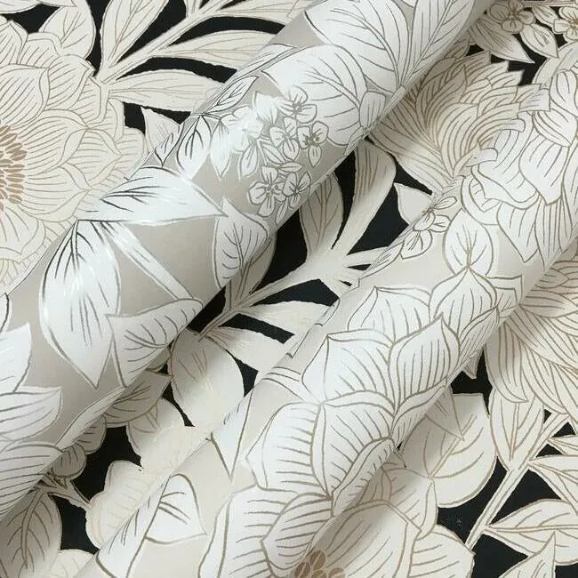 York Wallcoverings Wood Block Blooms Cream Wallpaper | Wallpaper Twins York Wallcoverings Wood Block Blooms Cream Wallpaper - SKU BW3921