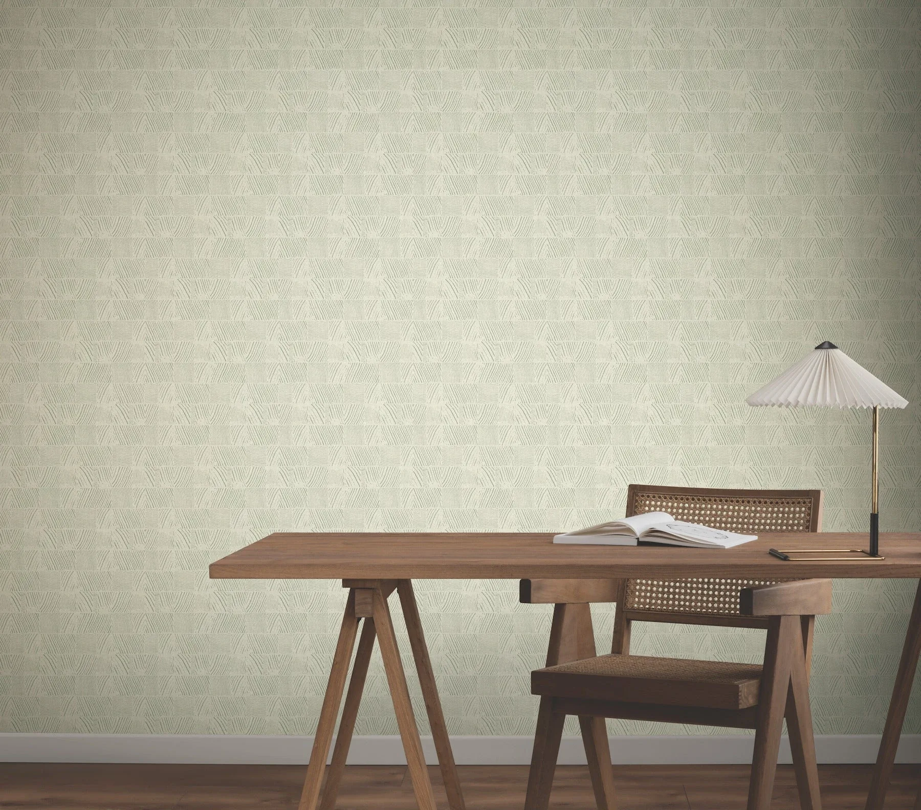 York Wallcoverings Woodcut Green & Stone Wallpaper - SKU GN2624