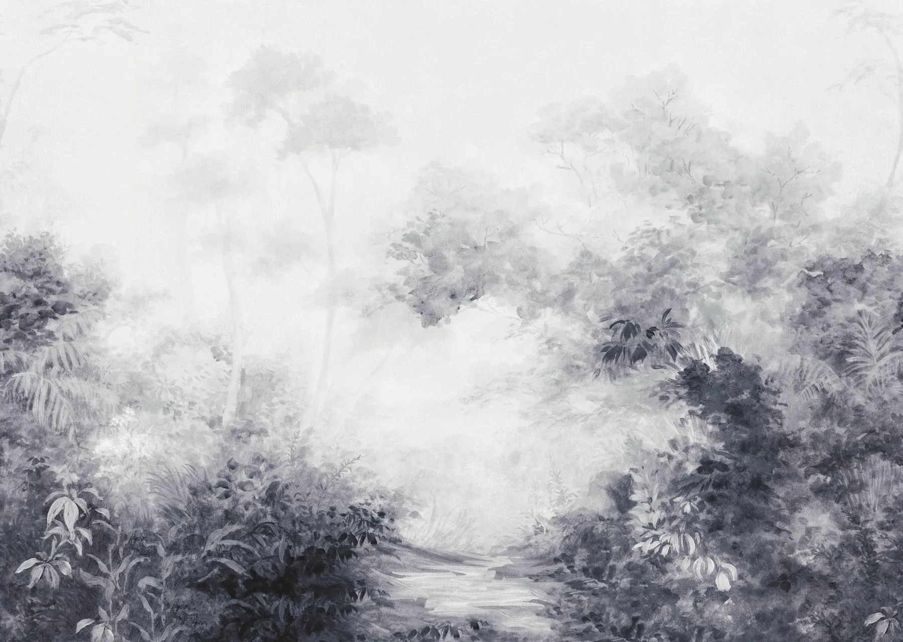 York Wallcoverings Woodland Black & White Wall Mural - SKU MF4808M