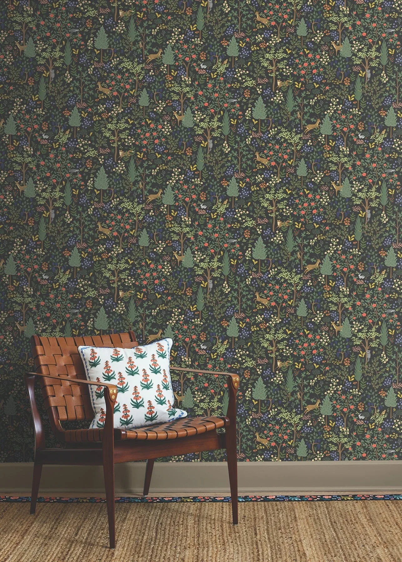 York Wallcoverings Woodland Black Peel & Stick Wallpaper - SKU PSW1546RL