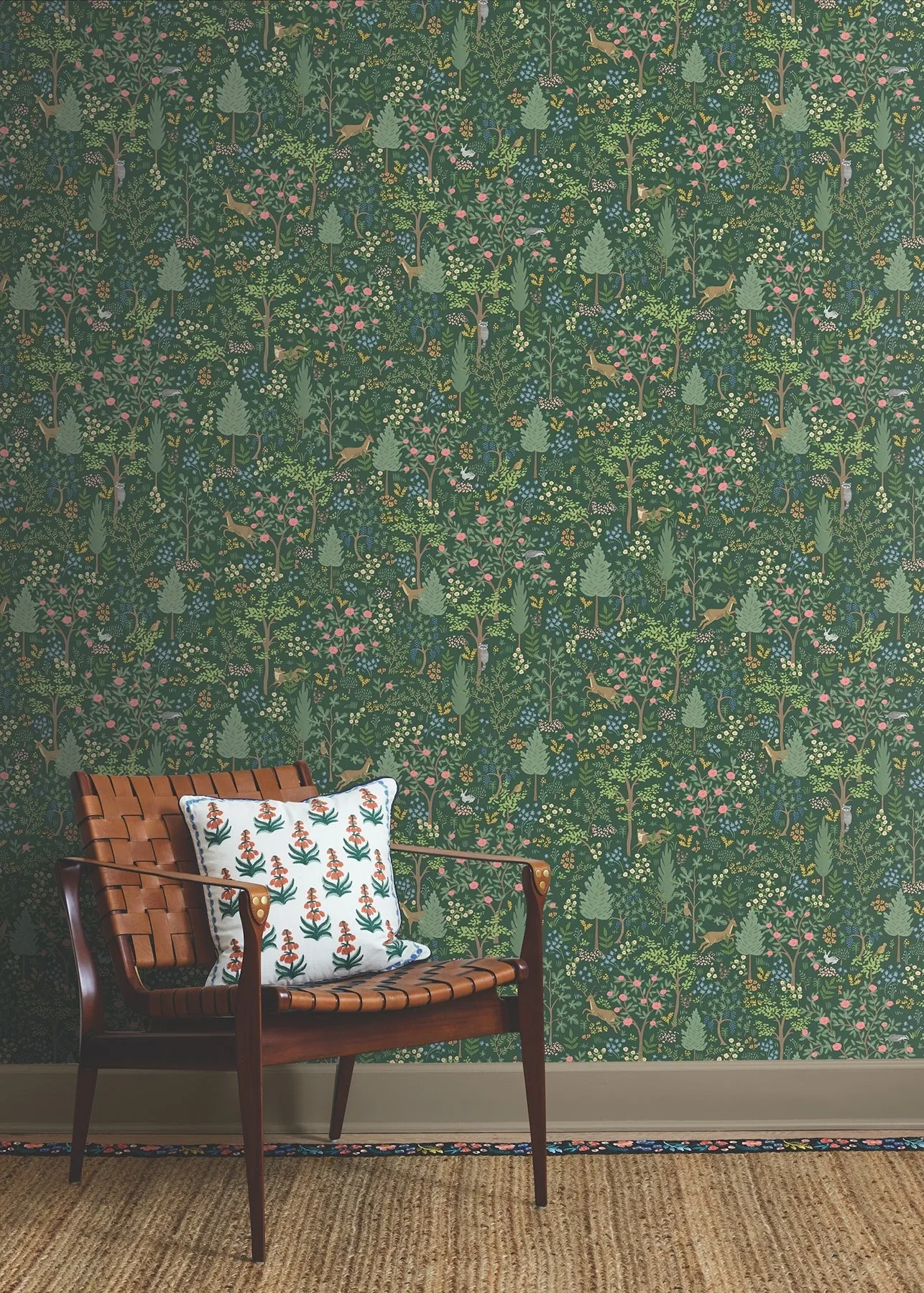 York Wallcoverings Woodland Emerald Peel & Stick Wallpaper - SKU PSW1548RL