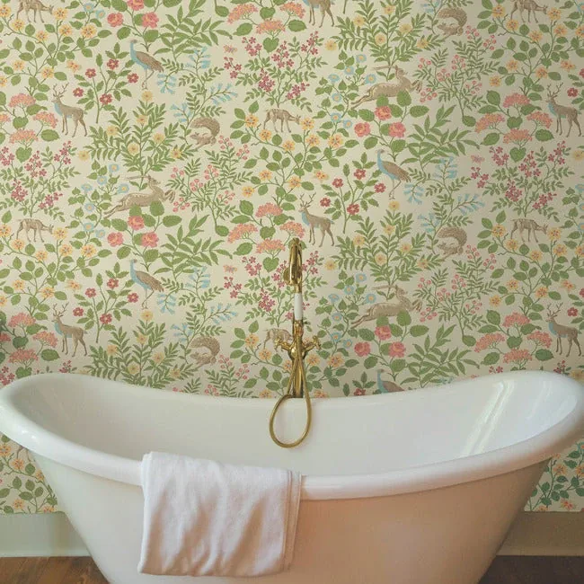York Wallcoverings Woodland Floral Linen Peel & Stick Wallpaper - SKU PSW1436RL