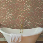 York Wallcoverings Woodland Floral Rust Peel & Stick Wallpaper - SKU PSW1438RL