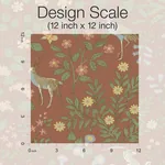 York Wallcoverings Woodland Floral Rust Peel & Stick Wallpaper - SKU PSW1438RL
