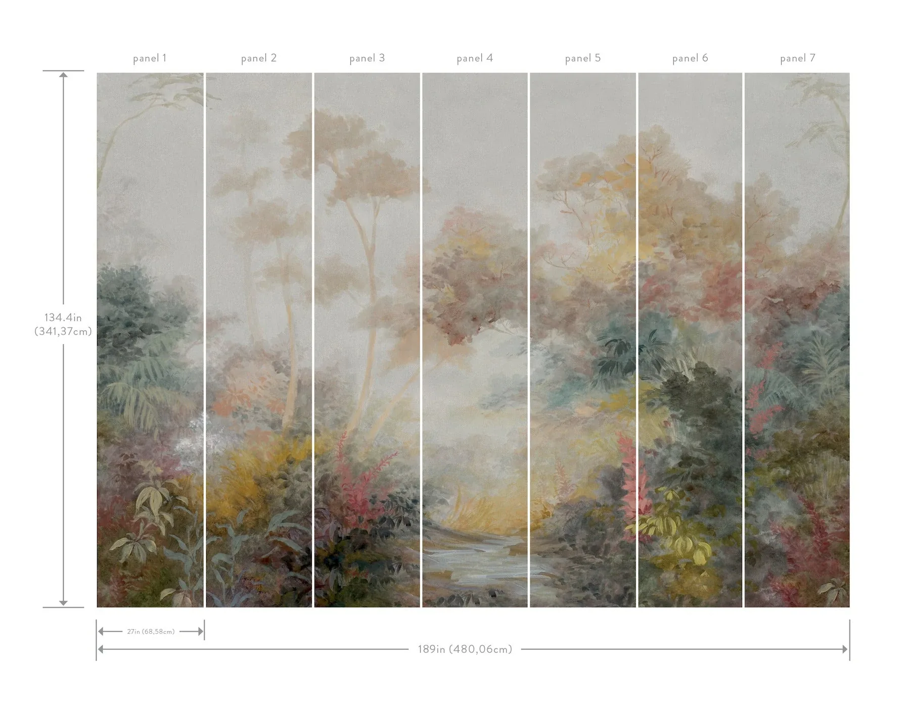 York Wallcoverings Woodlands Multicolor Wall Mural | Wallpaper Twins York Wallcoverings Woodlands Multicolor Wall Mural - SKU MF4809M
