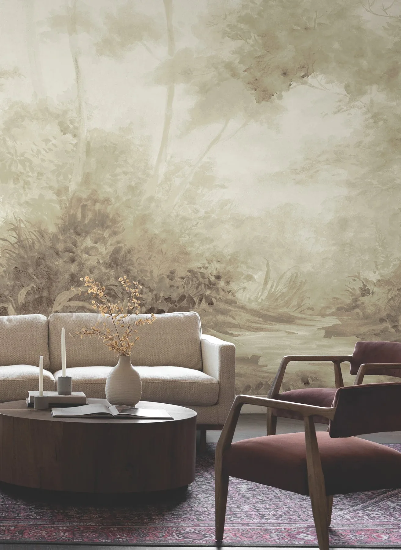 York Wallcoverings Woodlands Sepia Wall Mural - SKU MF4807M