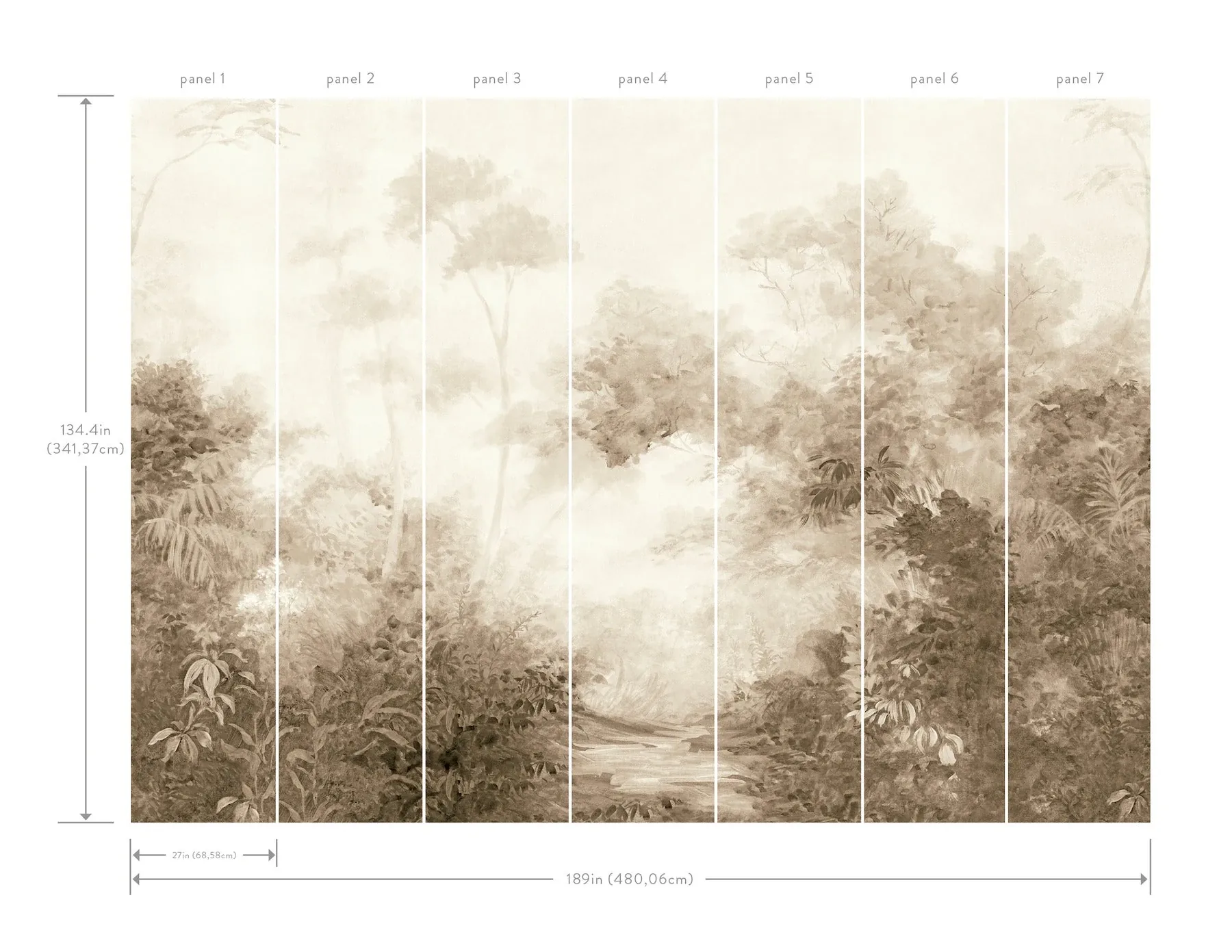 York Wallcoverings Woodlands Sepia Wall Mural | Wallpaper Twins York Wallcoverings Woodlands Sepia Wall Mural - SKU MF4807M
