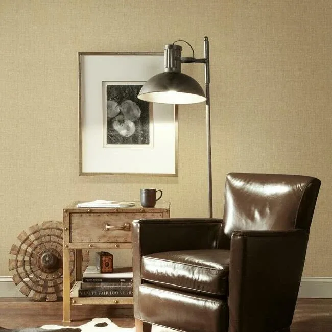 York Wallcoverings Woven Crosshatch Brown Wallpaper - SKU VG4426