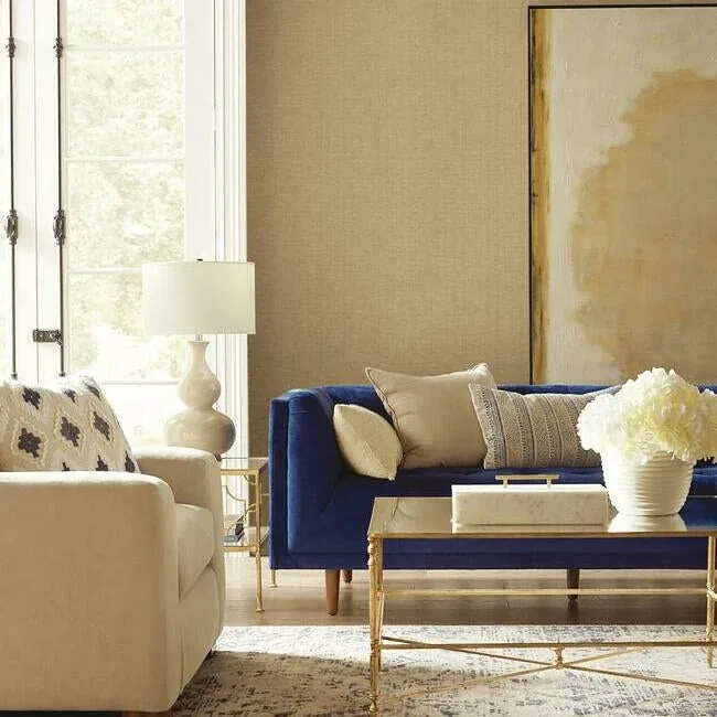 York Wallcoverings Woven Crosshatch White Wallpaper - SKU VG4422