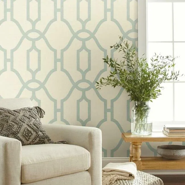 York Wallcoverings Woven Trellis Eggshell Wallpaper - SKU ME1553