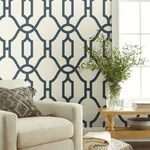 York Wallcoverings Woven Trellis Federal Blue Wallpaper | Wallpaper Twins York Wallcoverings Woven Trellis Federal Blue Wallpaper - SKU ME1552