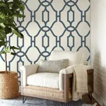 York Wallcoverings Woven Trellis Federal Blue Wallpaper | Wallpaper Twins York Wallcoverings Woven Trellis Federal Blue Wallpaper - SKU ME1552