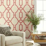 York Wallcoverings Woven Trellis Pompian Red Wallpaper | Wallpaper Twins York Wallcoverings Woven Trellis Pompian Red Wallpaper - SKU ME1556