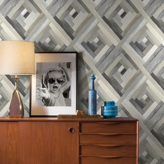 York Wallcoverings Wynwood Geometric Grey Wallpaper - SKU UC3834