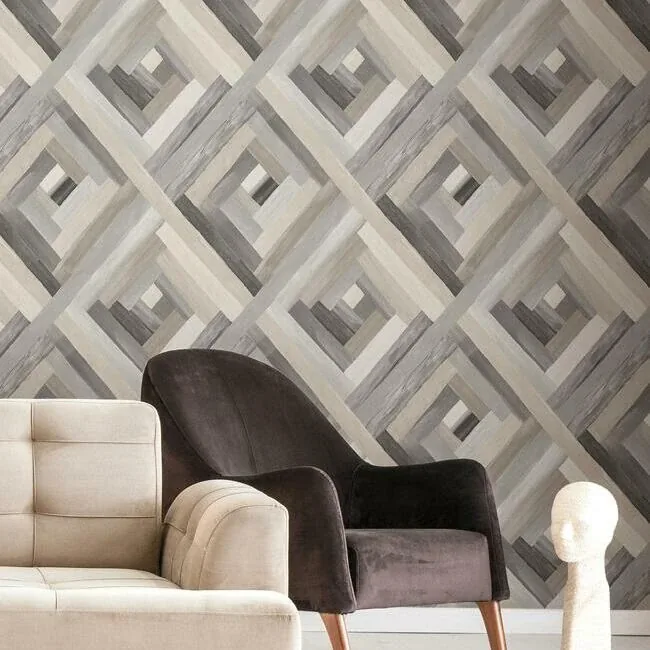 York Wallcoverings Wynwood Geometric Grey Wallpaper | Wallpaper Twins York Wallcoverings Wynwood Geometric Grey Wallpaper - SKU UC3834