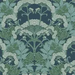 York Wallcoverings Yarrow Nouveau Blue & Green Wallpaper | Wallpaper Twins York Wallcoverings Yarrow Nouveau Blue & Green Wallpaper - SKU NV5558