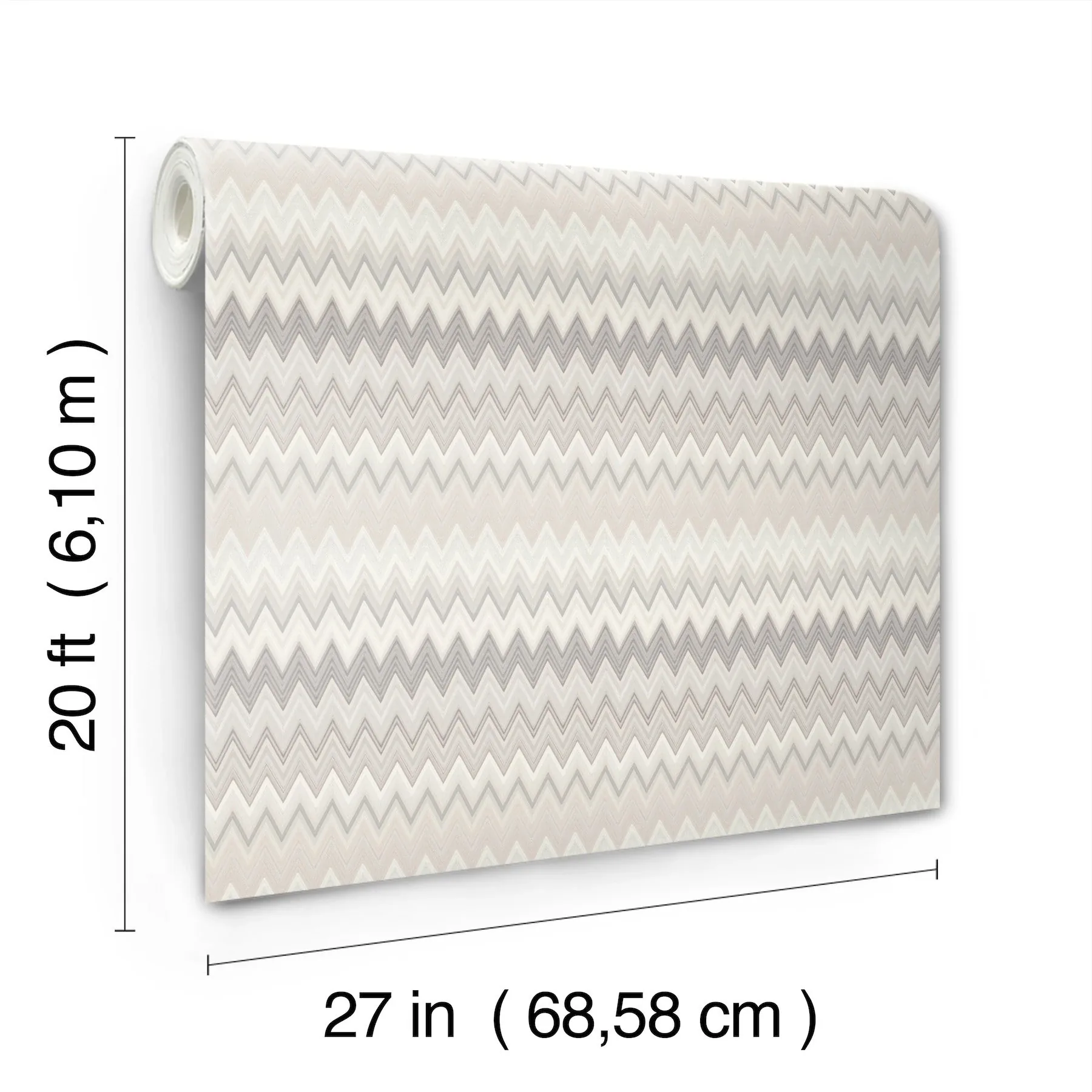 York Wallcoverings Zig Zag Beige Peel & Stick Wallpaper - SKU PSW1643RL